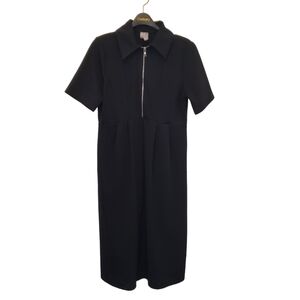 ASOS Medium Stretchy Midi Black Exposed Zip Crepe Dress